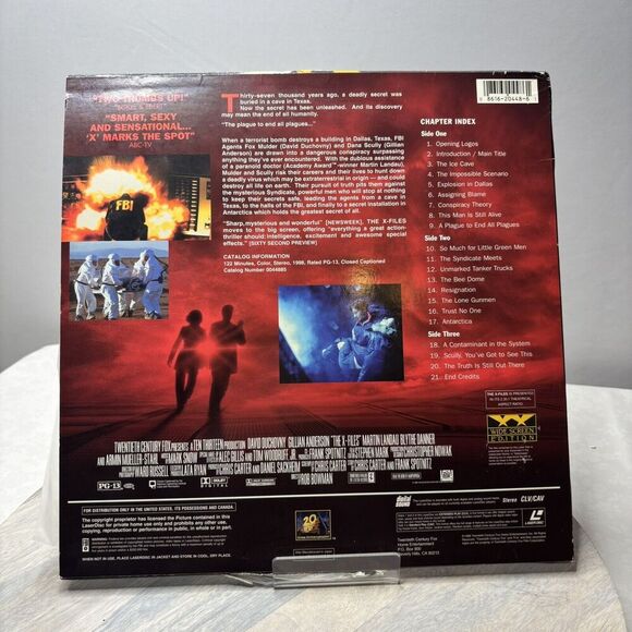 1998 THE X-FILES: THE MOVIE LaserDisc - David Duchovny, Gillian Anderson - Picture 6 of 6